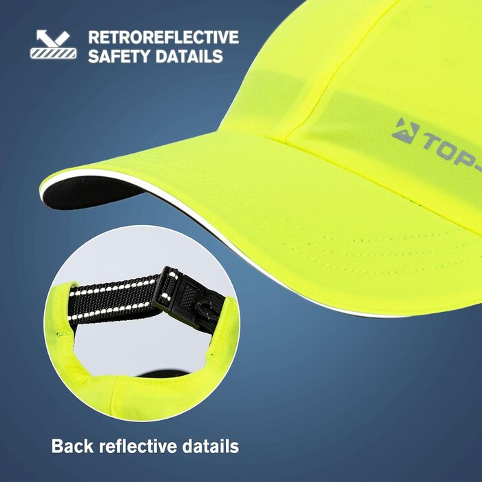 Кепка бейсболка Topex XL/XXL водонепроникна, зелена неонова, для чоловіків та жінок, захист від UV, для спорту (теніс, гольф, біг)