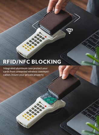 Чохл для карток VULKIT: шкіряний гаманець для чоловіків з RFID захистом (колір коричневий)