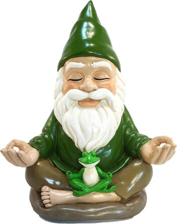 GlitZGlam Zen-Zwerg – Peace and Tranquility for Your Fairy Garden and Garden Gnomes 9 Inch Tall Miniature Figurine
