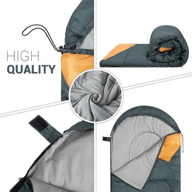 Paco Home Sleeping Bag - Washable, Breathable, for Adults & Kids - Camping & Travel Sleeping Bag (220x70x6cm)
