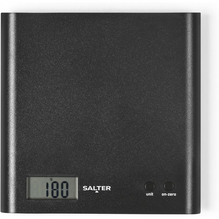 Кухонні ваги Salter Arc 1066 BKDRAS15 - цифрові, чорні, з LCD-дисплеєм, функція таро та додавання