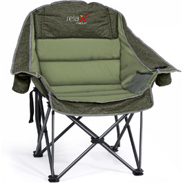 Великий складаний стул для кемпінгу RELAX FIELD, 227 кг, зелений