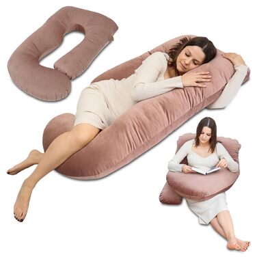 Подушка для вагітних Totsy Baby XXL для сну на боці, 190 см, рожева