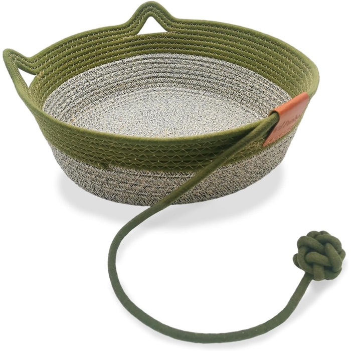 Квіткове ліжко для котів 7WUNDERBAR: зручний корзинка з бавовняних шнурів, діаметр 42 см, висота 15 см, підходить для котів та маленьких собак