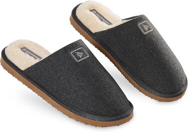 Тапочки чоловічі Dlop з антиковзкою підошвою та плюшевою підкладкою (42 EU, темно-сірий)