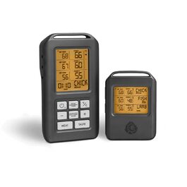 BURNHARD Folding Grill Thermometer + Leather Protective Case, Meat Thermometer, Ultra-Fast Measurement, 1.5mm Measuring Tip, 180° Invisible-Off LED Display, USB Battery Powered (BBQ Thermometer)