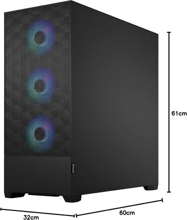 Корпус для ПК Fractal Design Pop Black з темперованим склом та сіткою Honeycomb Mesh - RGB, XL, для геймінгу