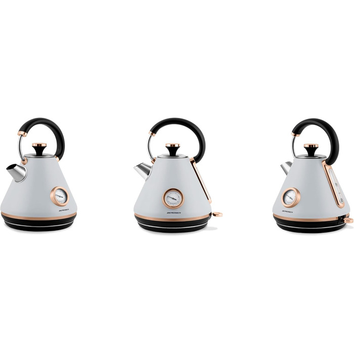 Елегантний електрочайник Berdsen BD-701 з термометром, 1.7L (сірий)
