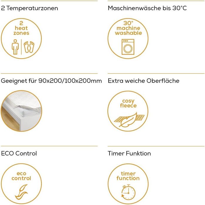 Електрична ковдра Beurer UB 74 з автовимкненням та захистом від перегріву, 3 температурні режими, 200 x 100 см, пральна, 2 зони обігріву