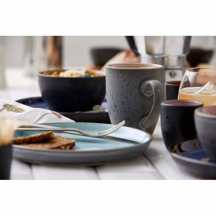 BITZ Coffee Cups, Stoneware Mugs, Coffee Cups with Handles, Set of (4), Two-Tone, 30 cl