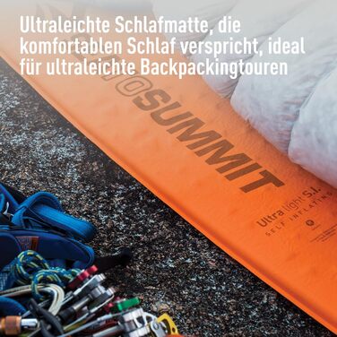 Килимок туристичний надувний Sea to Summit Ultralight Delta Core-V Regular, 2.5 сезони, оранжевий