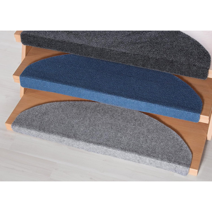 Килимок на сходи Andiamo Paris - комплект 15 шт. - захист від подряпин та зношування, 23 x 65 см, блакитний