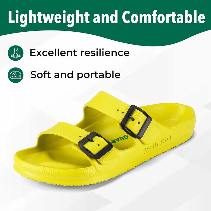Шльопанці SAGUARO Unisex (жовті, 46 EU) - легкі, еластичні домашні тапочки/сандалі для чоловіків і жінок 36-48 EU