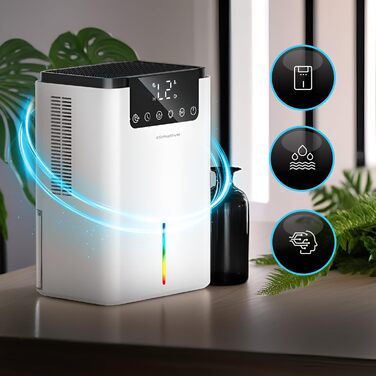 Електричний осушувач повітря LUXE UV 0.7L/24h з LED-дисплеєм, таймером та низьким рівнем шуму. Ідеально для дому, квартири, ванної кімнати - захист від вологи та плісняви. Білий.