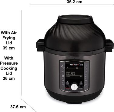 Instant Pot Pro Crisp 11-in-1 Electric Multi-Cooker – Pressure Cooker, Air Fryer, Slow Cooker, Steamer, Grill, Dehydrator, and Sous Vide Machine – Black Stainless Steel, 1500 W, 7.6 L, Black 7.6 Liter Pro Crisp + Air Fryer