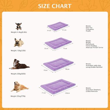 М'яке та тепле ліжко для собак. Квіткове ліжко-кімната для домашніх тварин, з можливістю прання. Зручне, двостороннє, фіолетове, 106x71 см, PS085
