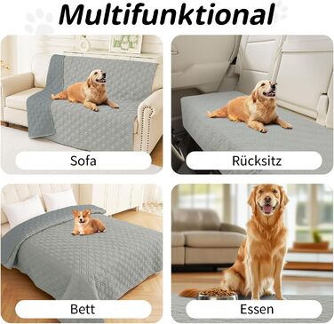 Водонепроникний килимок для собак Homaxy, двосторонній, для відпочинку вдома та на вулиці, 130x100 см, сірий+темно-сірий