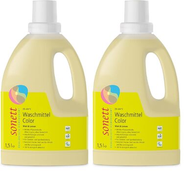 Екологічний пральний засіб для кольорових речей Sonett Color Mint & Lemon, 10 л (набір 2х5 л)