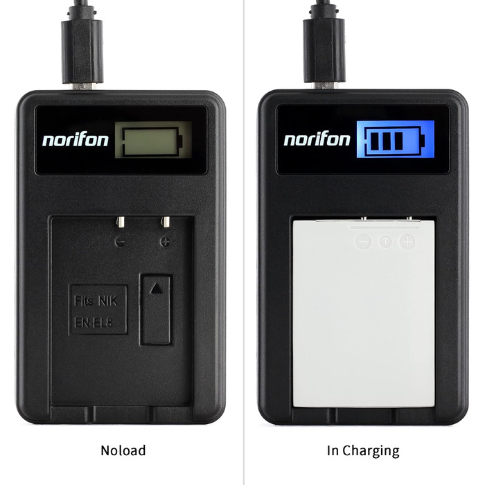 Зарядний пристрій USB EN-EL8 для камер Nikon Coolpix S52c, P1, P2, S1, S2, S3, S5, S50, S50c, S51, S51c, S52, S6, S7, S7c, S8, S9 (з LCD дисплеєм)