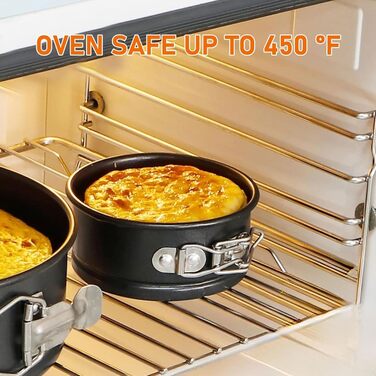 Набір форм для випічки 8 шт. 14 см, круглі міні-форми, антипригарні, знімний дно, для пирогів, кексів, піци, кішів