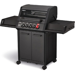 Газовий гриль Enders MONROE PRO 3 SIK TURBO SHADOW, 3 пальники, інфрачервоний бек-бьорнер, бічна конфорка, PanoVision, SWITCH GRID™ з решіткою для стейків, HEAT RANGE™, TURBO ZONE™ 800°C, SIMPLE CLEAN™