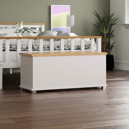 Скриня-оттоманка Vida Designs Arlington, біла, дерев'яна, з кришкою, для зберігання іграшок, білизни, пледів, лавка-сидіння, пуф
