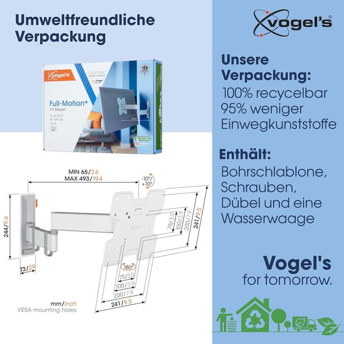 Настінна кріплення для телевізора Vogel's Comfort TVM 3245, 19-43