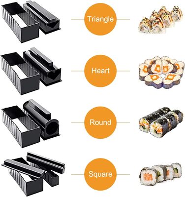 Набір для приготування суші INHEMI - 10 частин, для початківців, DIY, чорний