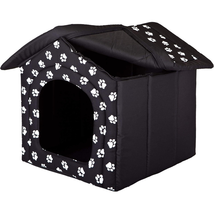 Будка для собак, лежанка для собак, хатинка для котів, лежанка для тварин XL - 60x55 см чорна з лапами XL - 60x55x60 см чорна з лапами