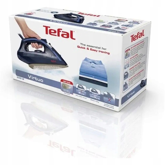 Парова праска Tefal: захист від крапель, стійка антипригарна підошва, потужність 2000 Вт