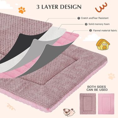 Килимок для собак Vejaoo XZ016: м'який, миючий, рожевий, 100 x 80 x 4 см