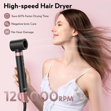 Slopehill Airstyler 5 в 1: Іонізатор, Фен, Щітка для об'єму, Локони, Випрямляч. Чорний