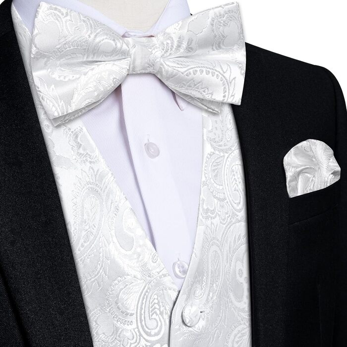 Костюмний комплект для чоловіків DiBanGu: 7-елементний набір, краватка, кравецькі шпильки, реверс-голка, підходить для ділових зустрічей (M, білий/ошатний сад)