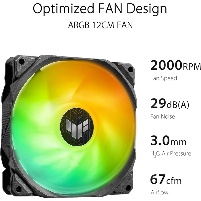 Система водяного охолодження ASUS TUF Gaming LC II 360 ARGB - 360 мм, 3 вентилятори, чорний колір