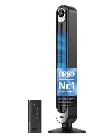 Турбовентилятор Dreo з потужним мотором 20dB: тихий, з дистанційним керуванням, 9 режимів, 90° осциляція, таймер 12 годин. Ідеально для спальні.