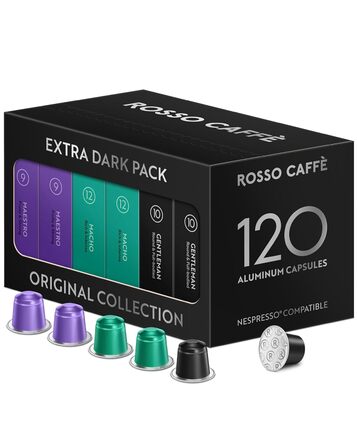 Капсули кави ROSSO CAFFÈ Nespresso 'Extra Dark', 120 шт. - 3 преміум-суміші, сумісні з Nespresso