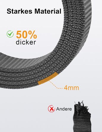 Чоловічий ремінь JUKMO Automatik з нейлону, ширина 3,8 см, з регулюванням, розмір M (91-105 см), довжина 125 см, сірий