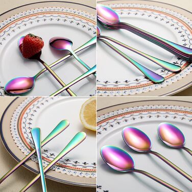 Набір ложок HOMQUEN: кавові, для коктейлів, чайні, з нержавіючої сталі, 8 шт. (сріблясті)