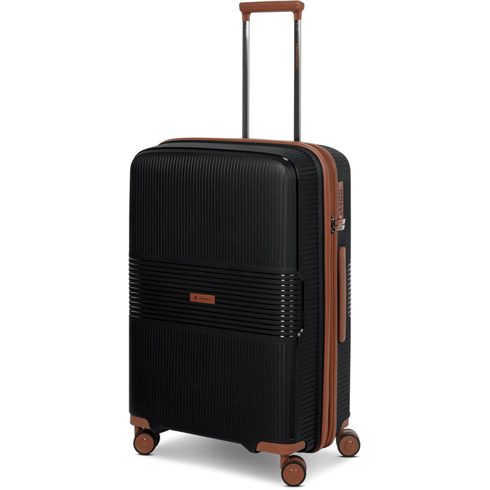 Набір валіз Eco Edition 3 шт. | Розширювані валізи з TSA-замком | Чорний колір, валіза M (67 см)