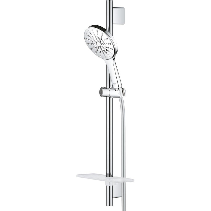 GROHE Vitalio SmartActive 130 Cube | Handshower 3 Spray Patterns | Chrome | 26595000 (Brstg.Set 900mm, round, Chrome)