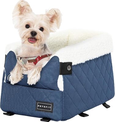 Автомобільний лежак для собак PETSFIT - чорний/синій, до 5 кг, з захисними гаками