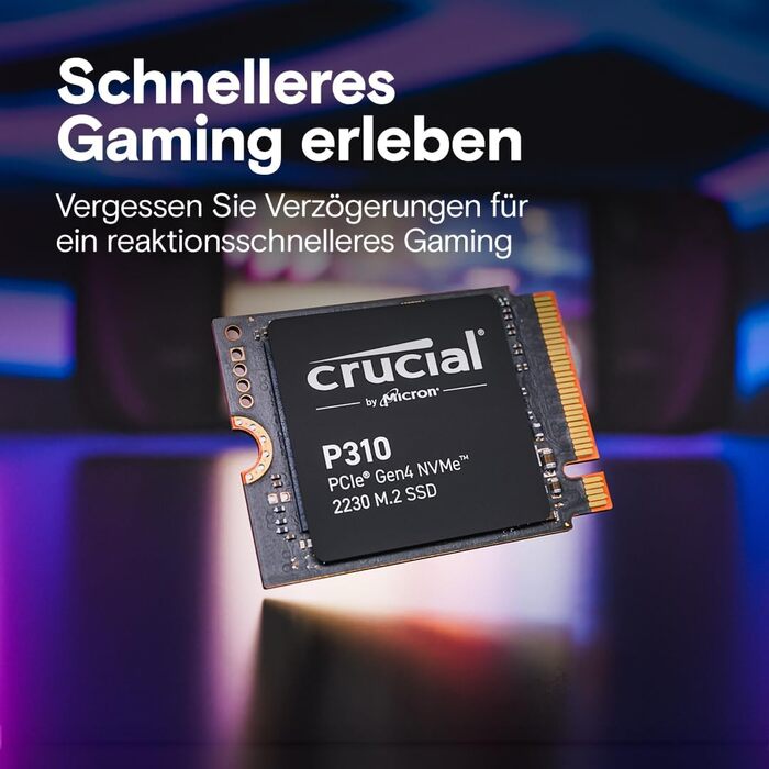 SSD Crucial P310 1TB M.2 2230 PCIe Gen4 NVMe - до 7100 МБ/с, сумісний зі Steam Deck, ASUS ROG Ally, MSI Claw та Microsoft Surface