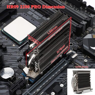 Радіатор охолодження SSD Thermalright HR-09 2280 PRO для M.2 SSD комп'ютерів