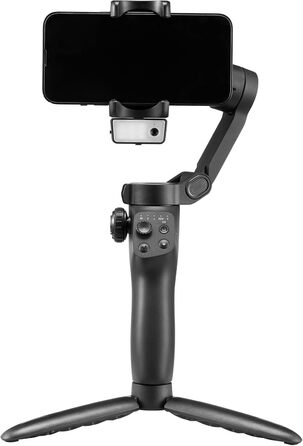 Стабілізатор для смартфона VEVOR з 3-осьовою стабілізацією, трекінг облич/об'єктів, штатив, портативний та складаний, для відеозйомки, DC 3.5–4.2V (без підсвічування, AI-трекінг)