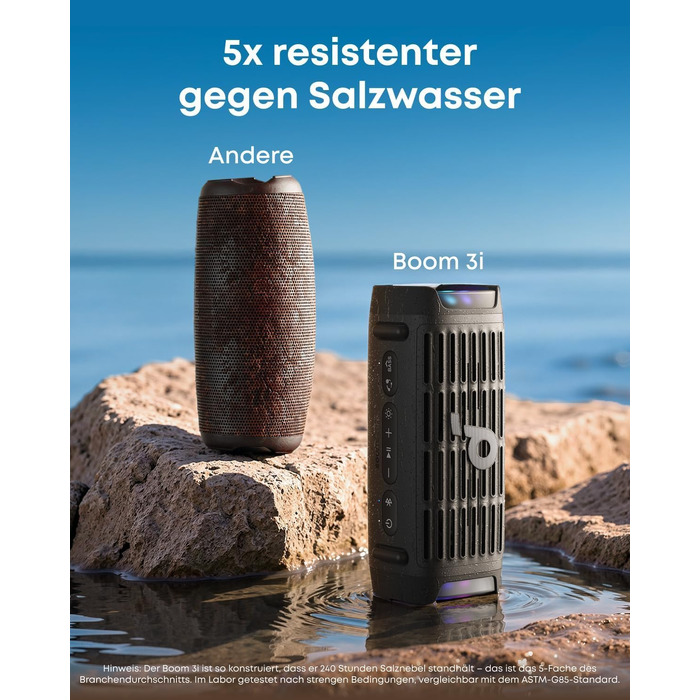 Soundcore Boom 3i by Anker: Водонепроникна Bluetooth колонка 50W, IP68, BassUp 2.0, 16 год, з підсвіткою та TWS