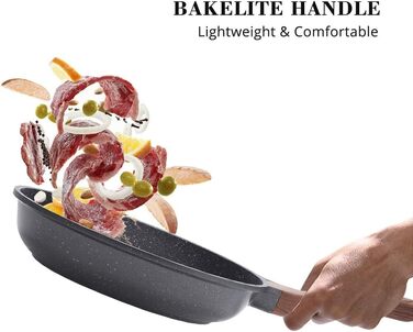 Сковорода SENSARTE з антипригарним покриттям, 24 см, з гранітною керамікою, для плити та індукції, без PFOA/PTFE/PFAS