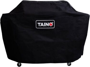 Газовий гриль TAINO RED 6+1 з нержавіючими пальниками, барбекю-гриль на колесах, чорний, комплект з кришкою та регулятором
