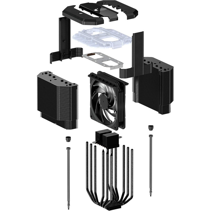 Охолоджувач процесора Cooler Master MasterAir MA620M з RGB підсвічуванням - кулер з двома радіаторами, 6 heatpipes та тихий вентилятор SF120R