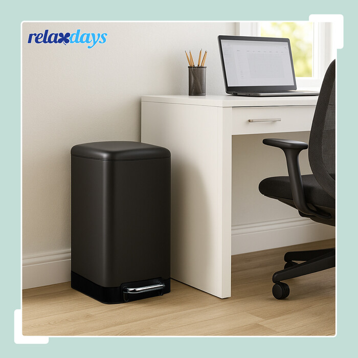 Relaxdays Kitchen Trash Can 30 Liter with Trash Bags