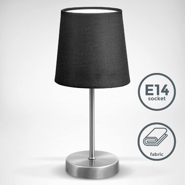 Стійка лампа B.K.Licht Vintage з абажуром з тканини, чорного кольору, 33x20 см | Стійка лампа для дому, офісу, читання